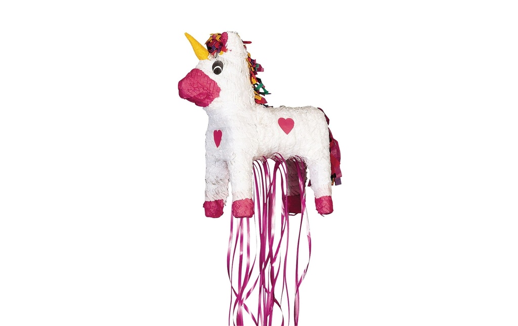 Riethmüller Piñata Licorne à tirer, Rose/Blanc