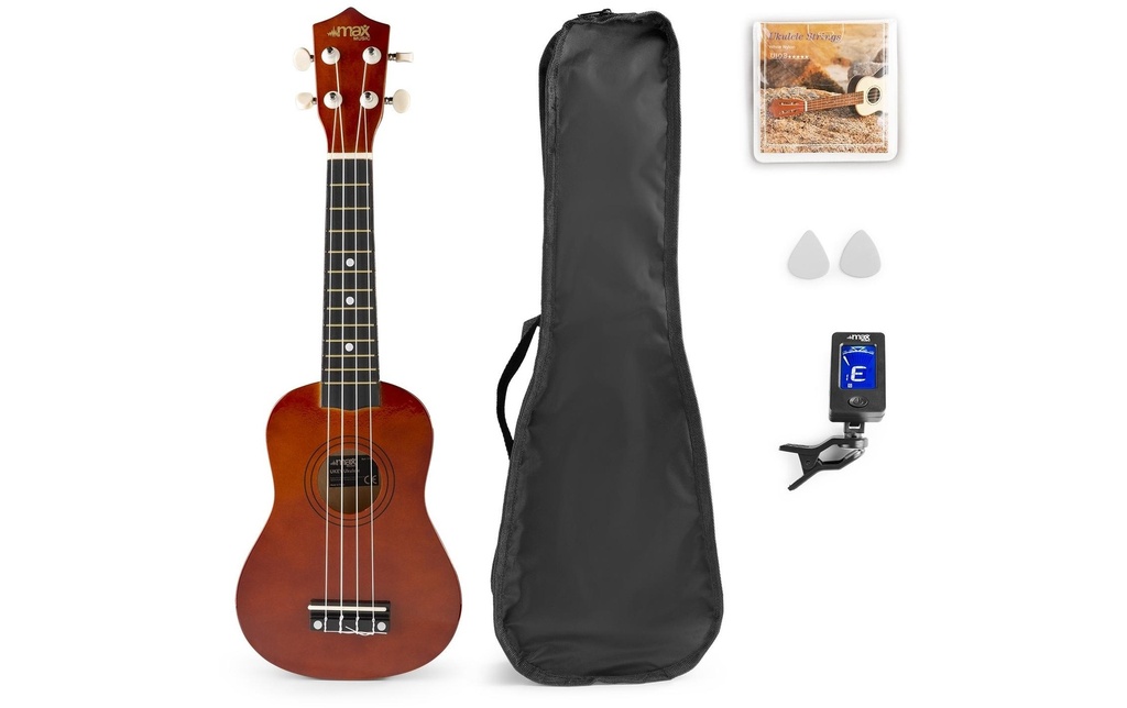 MAX Ukulélé UKEY Set Soprano Dark Nature 21 Inch