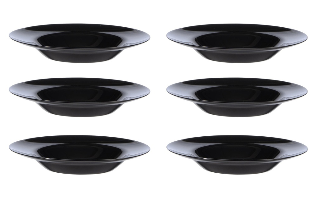 Arcoroc Assiette de soupe et de pâtes Evolution Ø 28.5 cm, 6 Pièce/s, Noir
