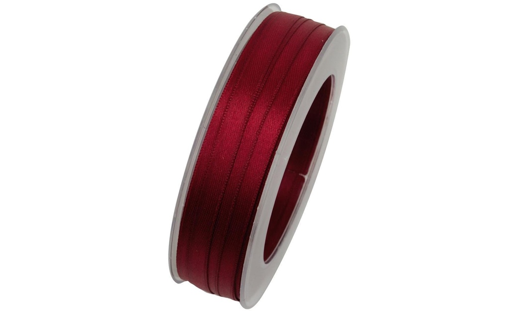 GOLDINA Ruban de satin 10 mm x 25 m, rouge foncé, 1 pièce