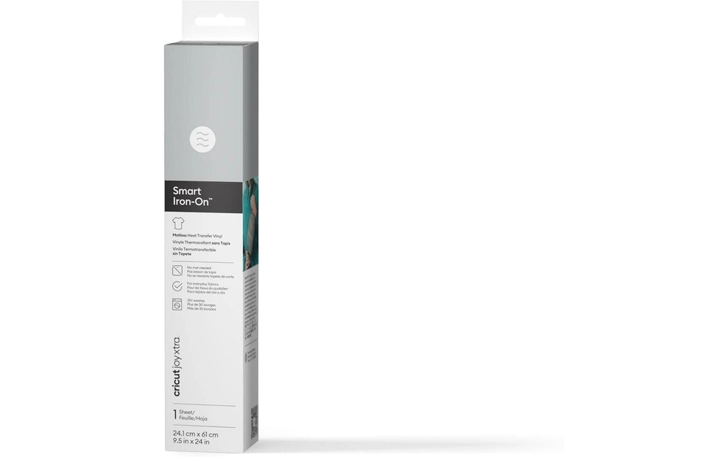 Cricut Film thermocollant Joy Xtra Smart 24,1 x 61 cm, Argenté