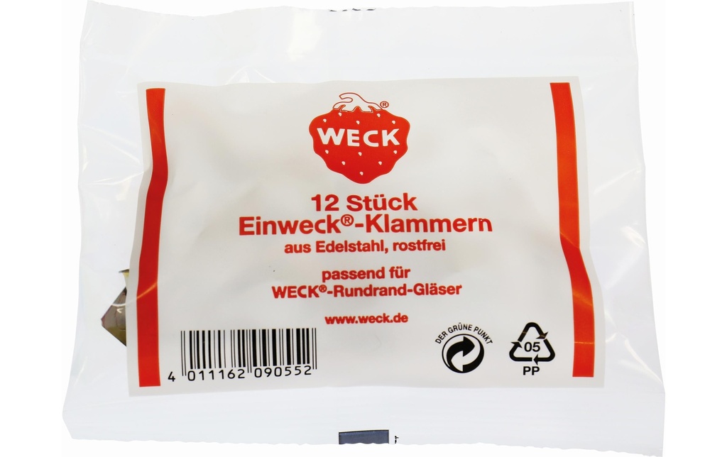 Weck Clip de fermeture 12 Pièce/s, Argenté