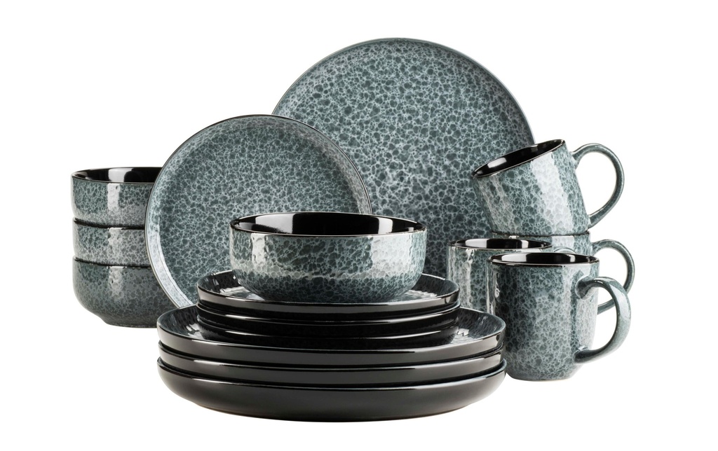 Mäser Set d’assiettes Filippa 16 pièces, vert