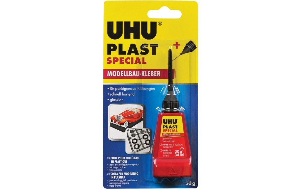 UHU Colle de modélisme Plast Special 34 ml, Transparent