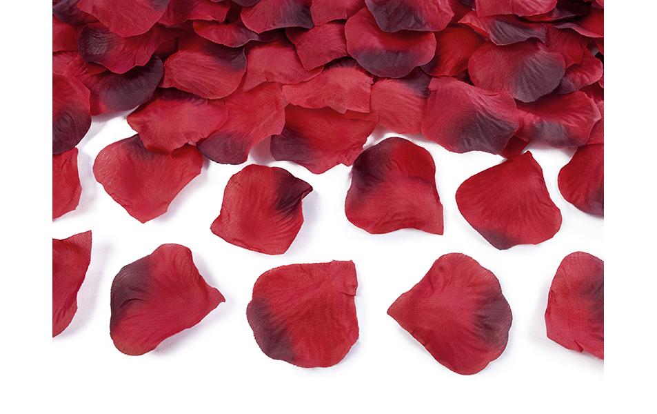 Partydeco Décoration à éparpiller Roses avec bord foncé, 500 pièces, rouge