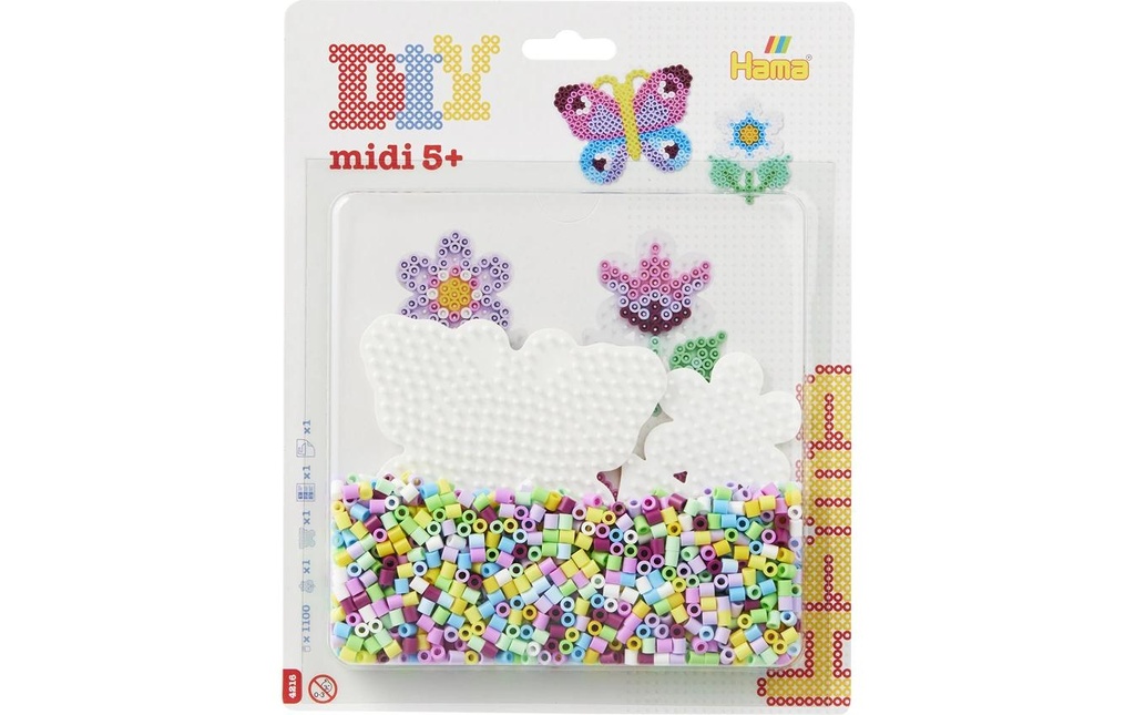 Hama Kits de perles à repasser Midi Papillon et Fleur 1100 pcs. Noir