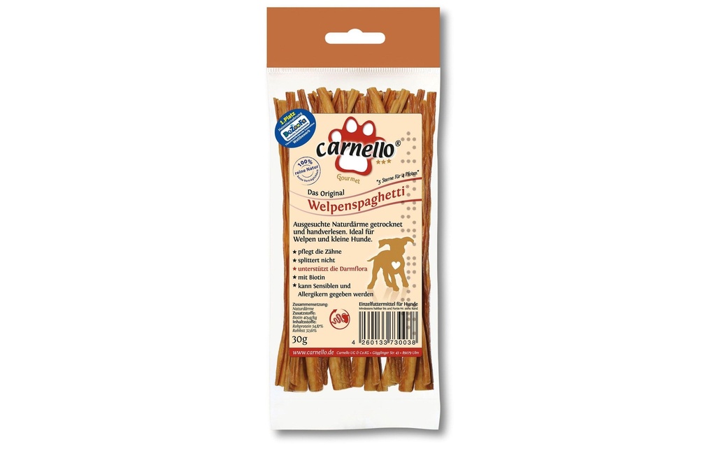 Carnello Produit à mâcher  Spaghetti pour chiots 12 cm, 30 g