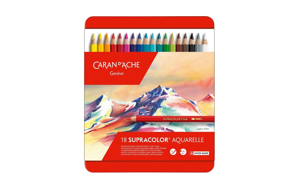 [113888318] CARAN D'ACHE Crayons de coul.Suprac. 18pces (18 pces)