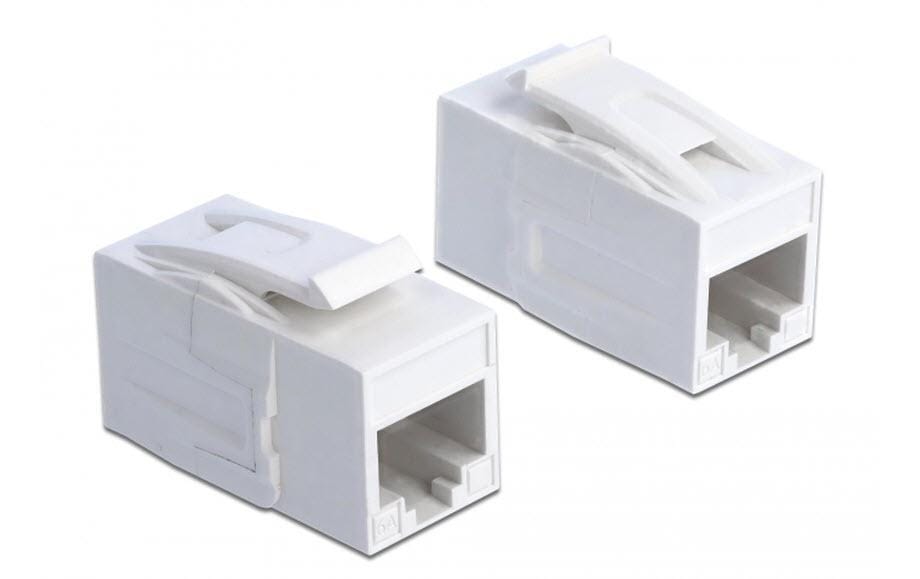 Delock Module Keystone RJ-45 - RJ-45, Cat.6A, UTP  Blanc