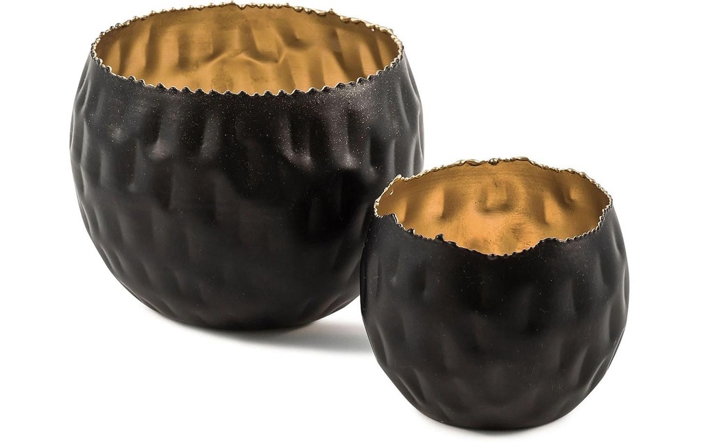 Pajoma Bougeoir à bougie chauffe-plat 2 pièces, Noir/Doré
