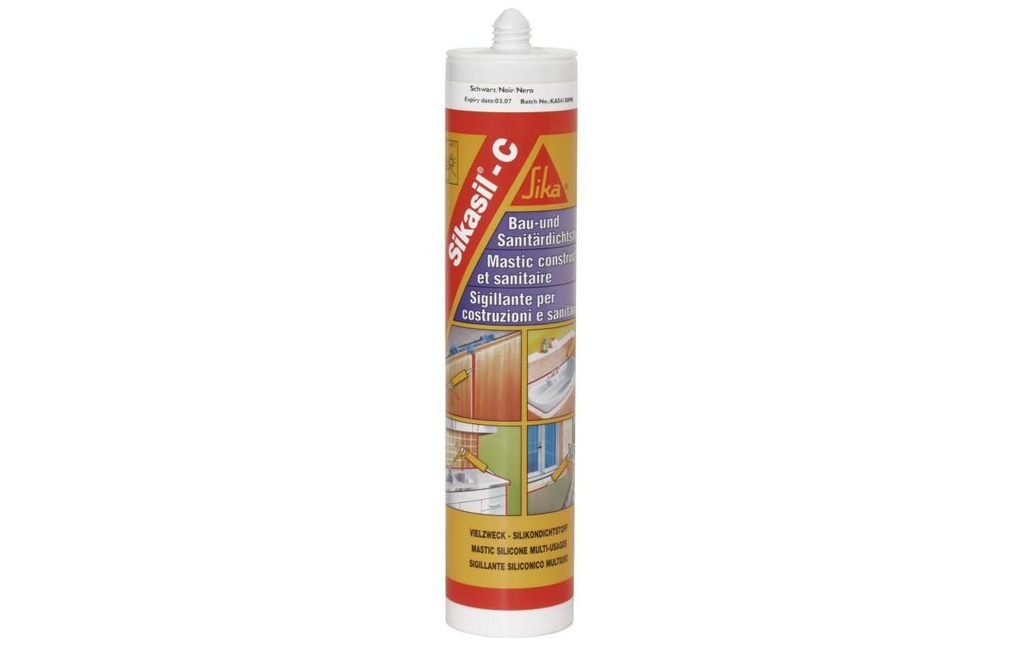 Sika Silicone Sikasil-C 300 ml, Noir