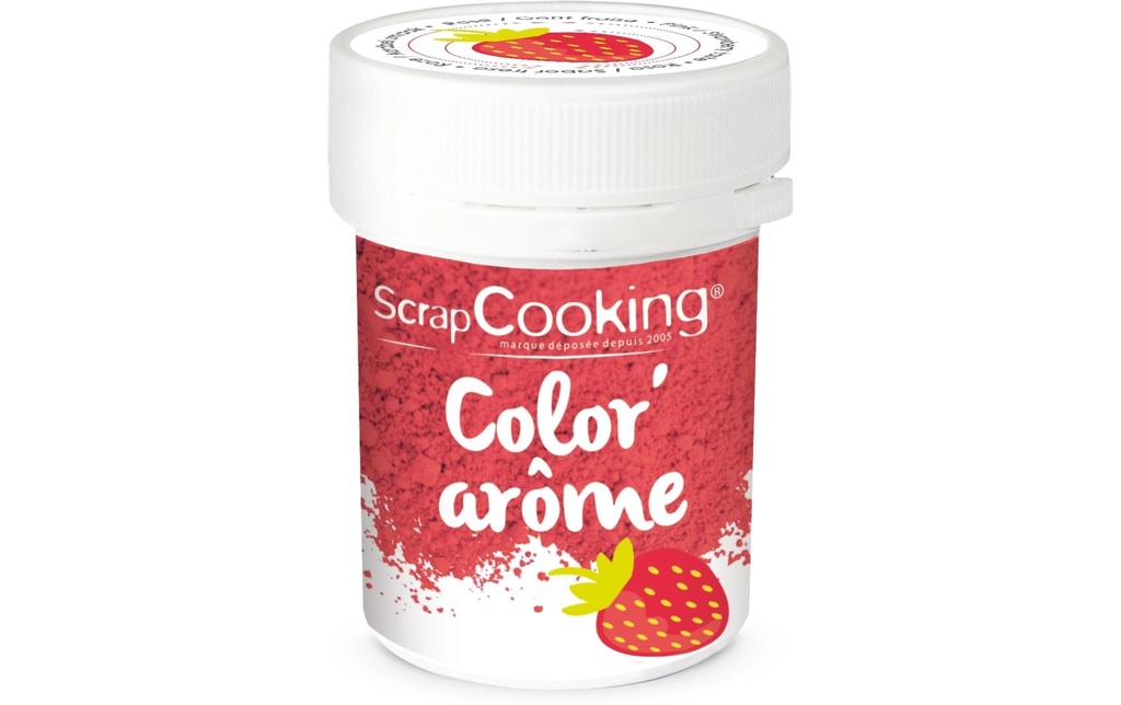 ScrapCooking Levure colorée alimentaire avec arôme fraise en poudre Rouge 10 g