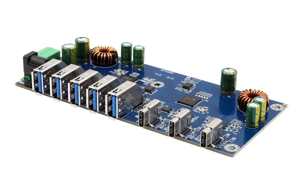Exsys Hub USB Platine hub industrielle USB 3.2 Gen 2 x 1 7 ports
