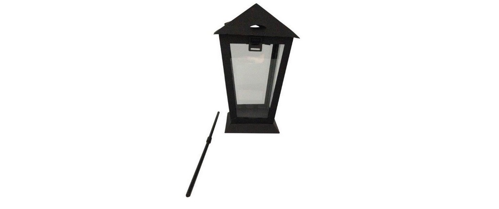 Dameco Lanterne funéraire avec pointe de terre 14 x 25 cm, Noir