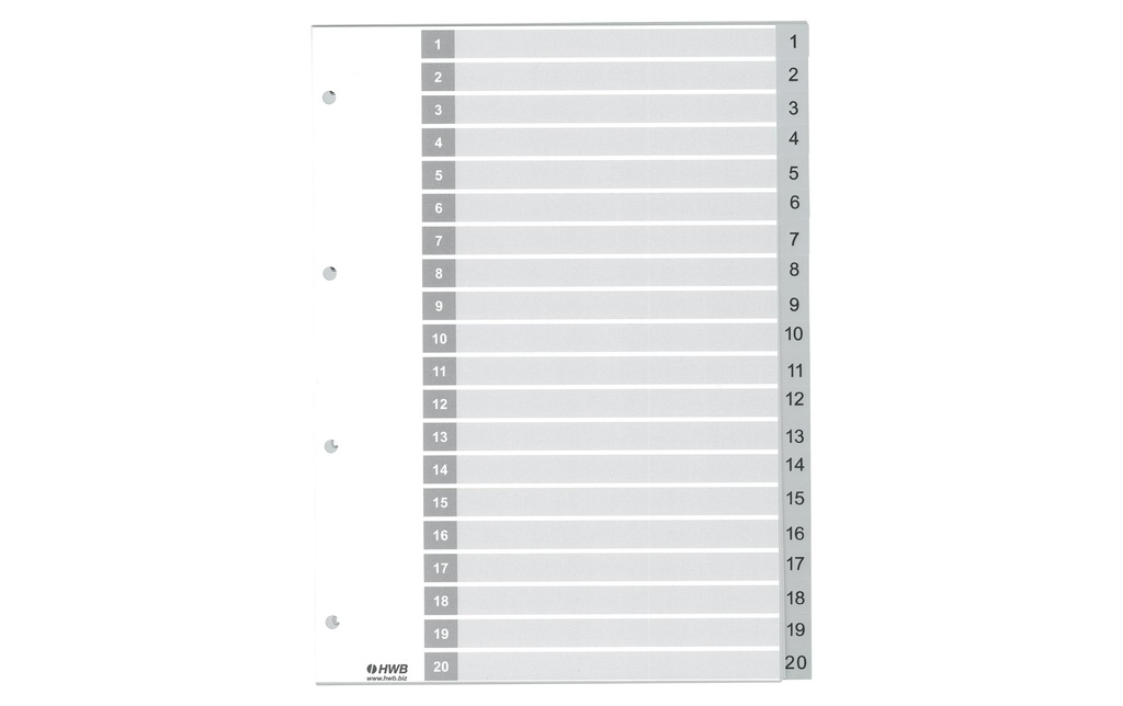 HWB Registre A4, PP 1-20