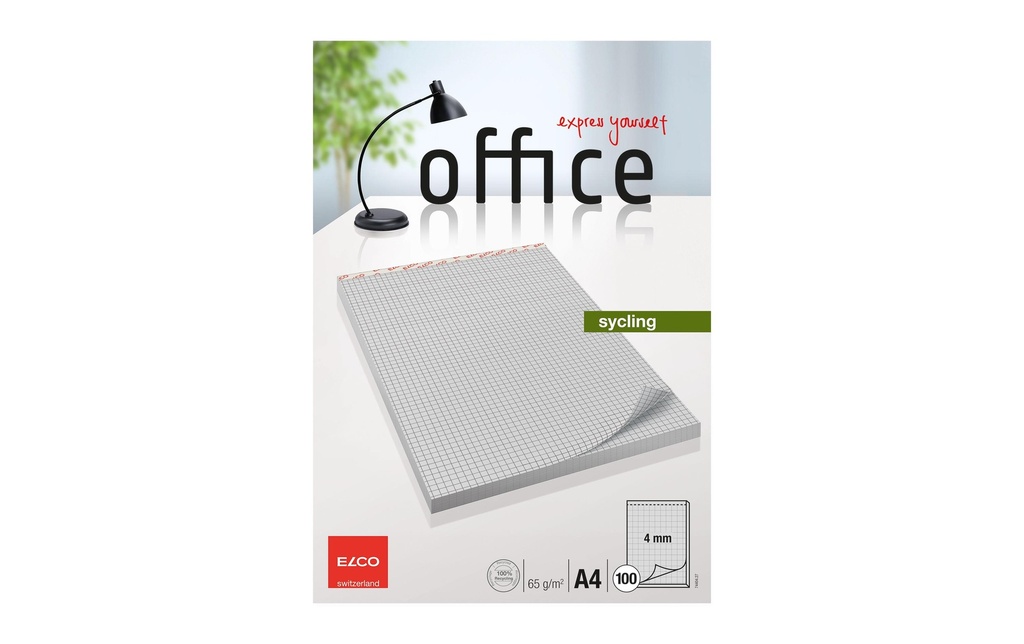 ELCO Bloc-note Office recy. A4 4mm (100 pces)
