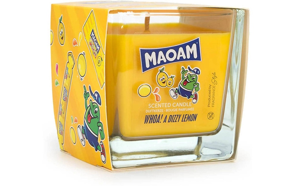 balthasar Bougie parfumée Maoam Dizzy Citron 8 x 8 cm, 200 gr