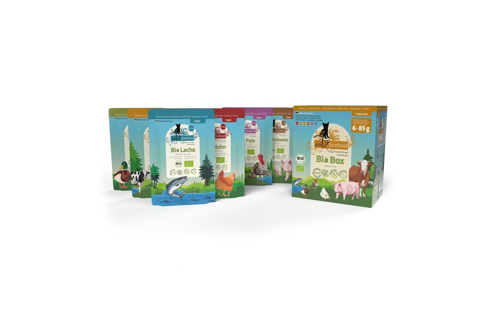 catz finefood Alimentation humide Collection bio, 6 x 85 g