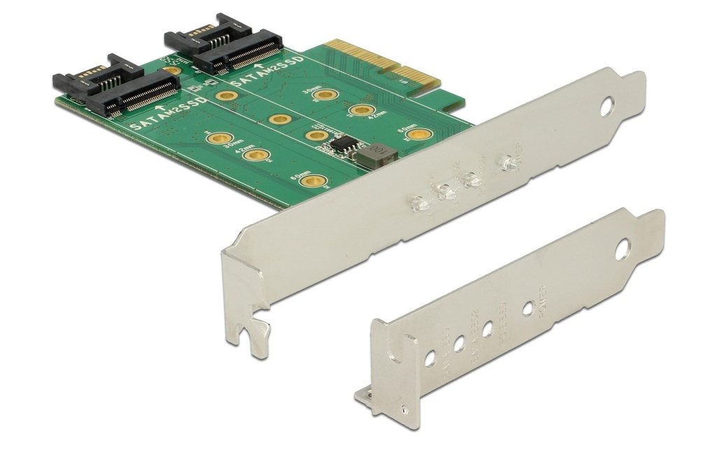 Delock Adaptateur de bus hôte Controller PCIe - M.2, 2xSATA 1xNVMe