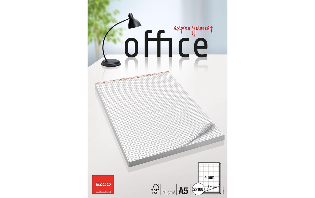 ELCO Bloc-note Office A5 4mm quad. (2 pces)