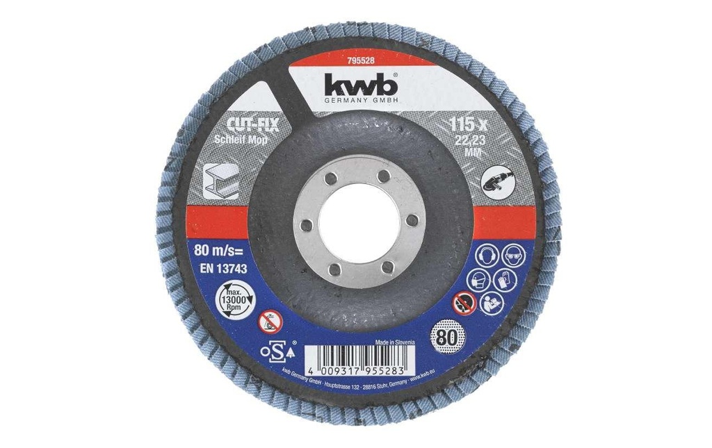 kwb Disque abrasif Métal 115 mm K80
