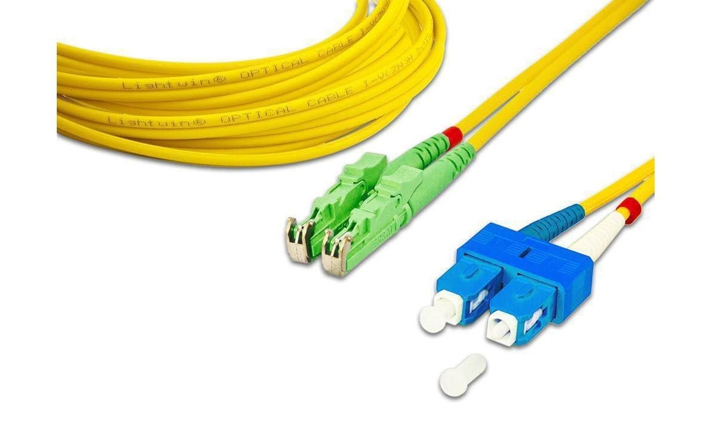 Lightwin Câble patch à fibre optique Singlemode E2000/APC – SC, OS2, Duplex, 20 m