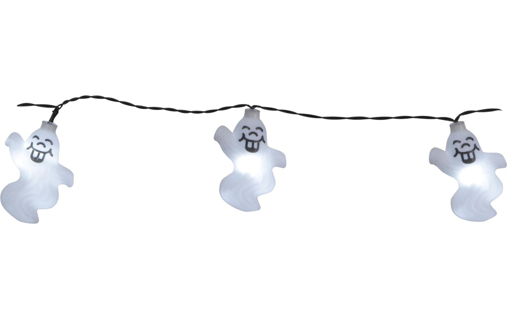 Star Trading Guirlande lumineuse Halloween Ghosts 210 cm, Blanc