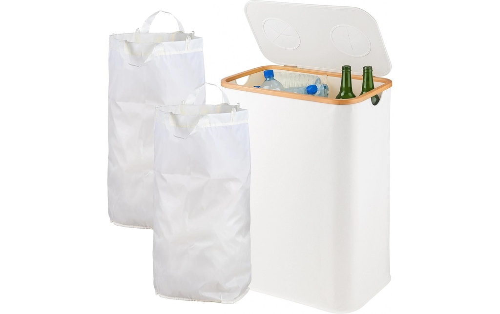 relaxdays Bacs de recyclage 170 L Blanc