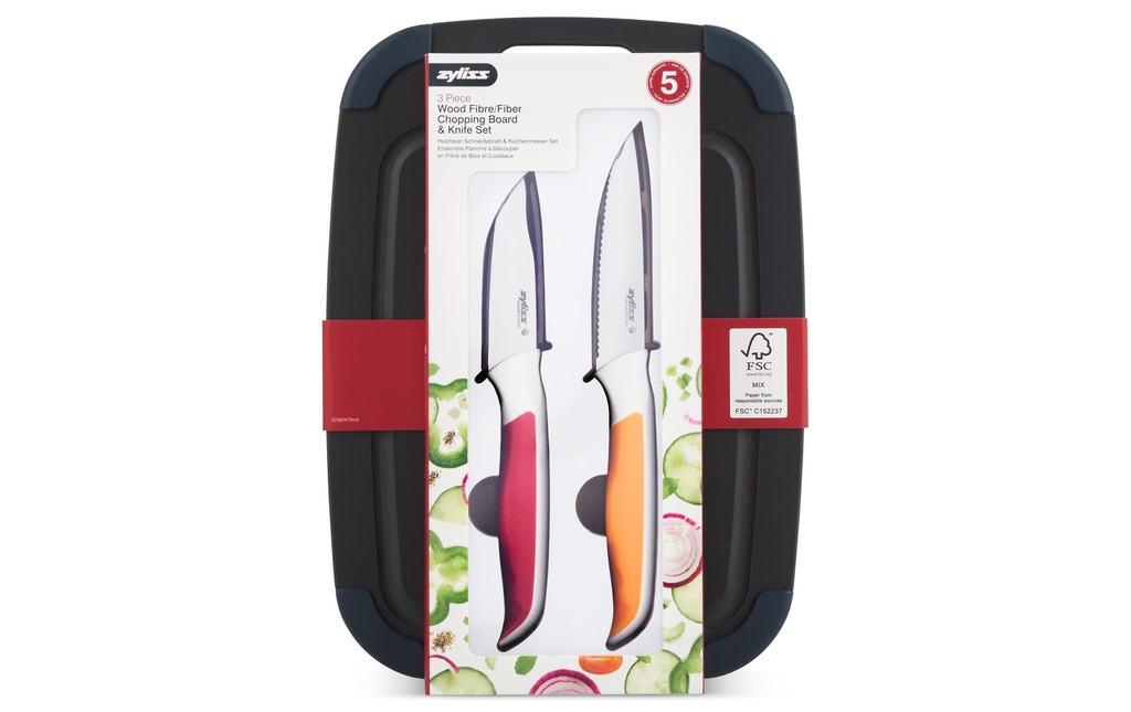 Zyliss Kits de planches à découper avec couteau, 3 pièces 21.5 cm  x 30 cm