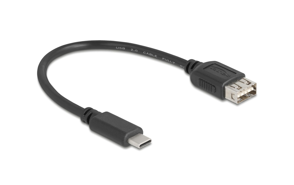 Delock Câble USB 2.0 USB-C - USB-A 0.2 m