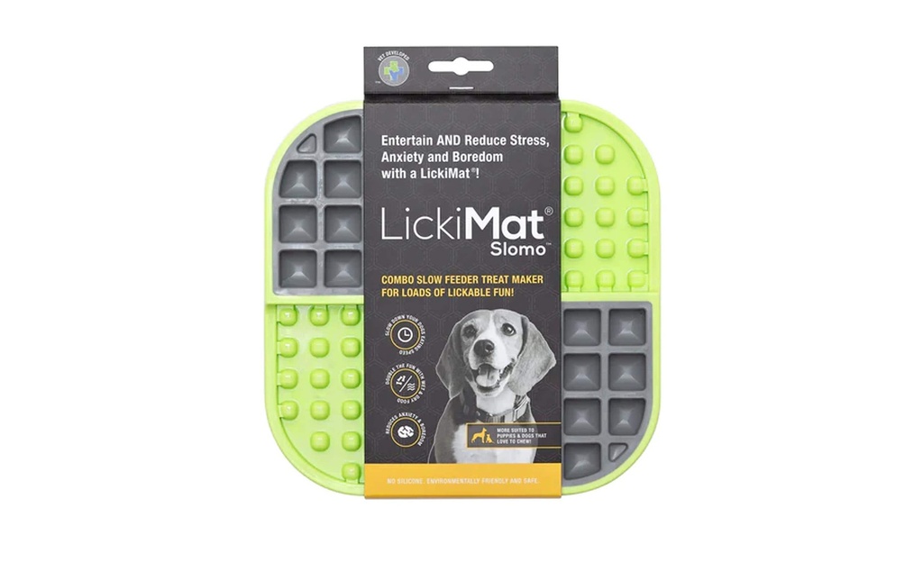 LickiMat Tapis d’alimentation Slomo 20 x 20 cm, vert