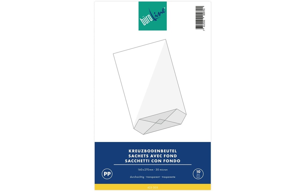 Büroline Sac transparent 16 x 27 cm, 10 pièces, transparent