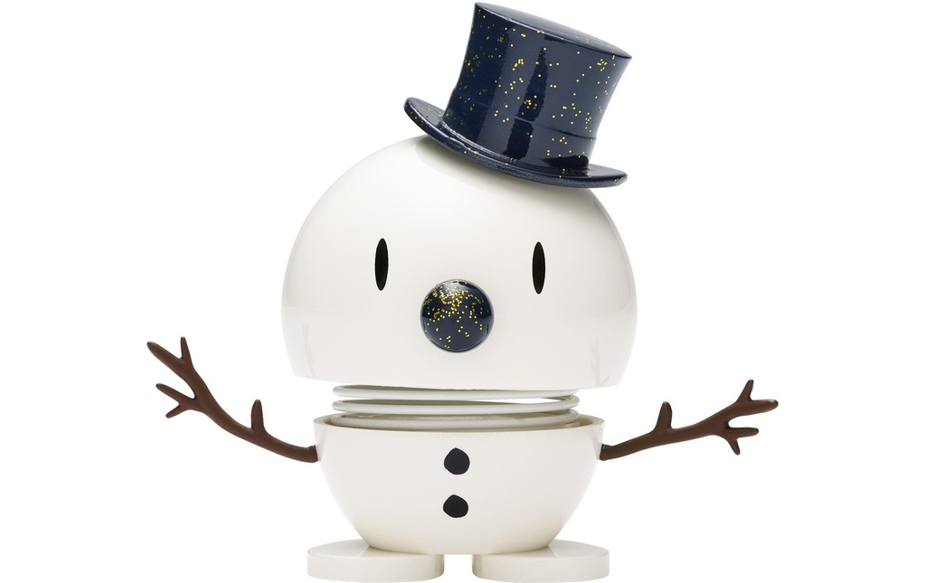 Hoptimist Déco Bumble Bonhomme de neige S 7.8 cm, Blanc/Bleu foncé