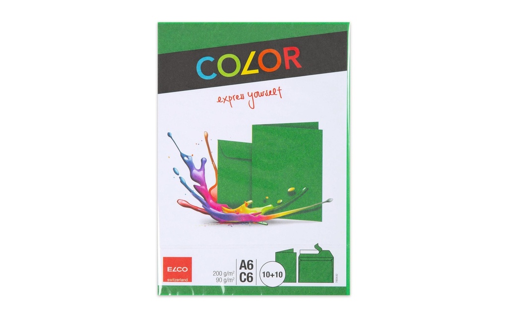 ELCO Envelop./carte C6/A6 Color ver (10 pces)