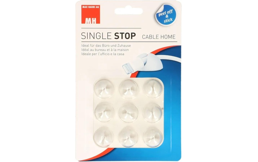 Max Hauri Clip pour câble 1 s, 9 Pièce/s, blanc