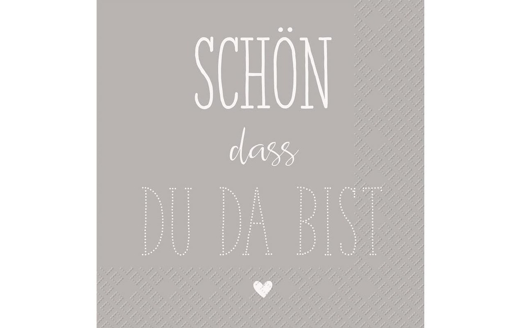 Stewo Serviettes en papier Dahoma 33 cm x 33 cm, 20 Pièce/s, Gris