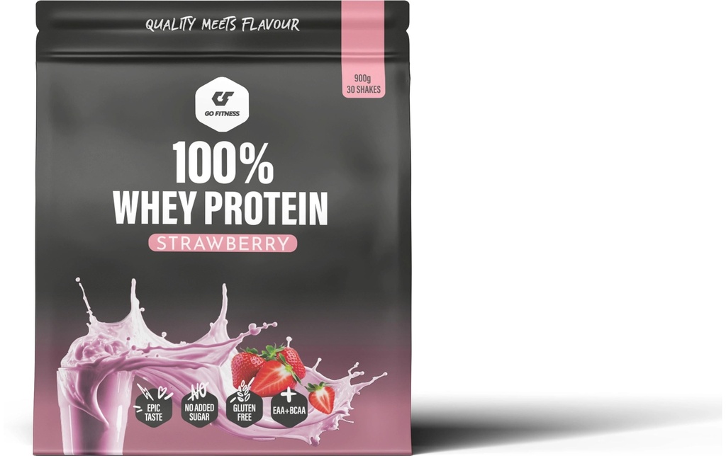 Go Fitness Poudre 100% Whey Protein Fraise 900 g