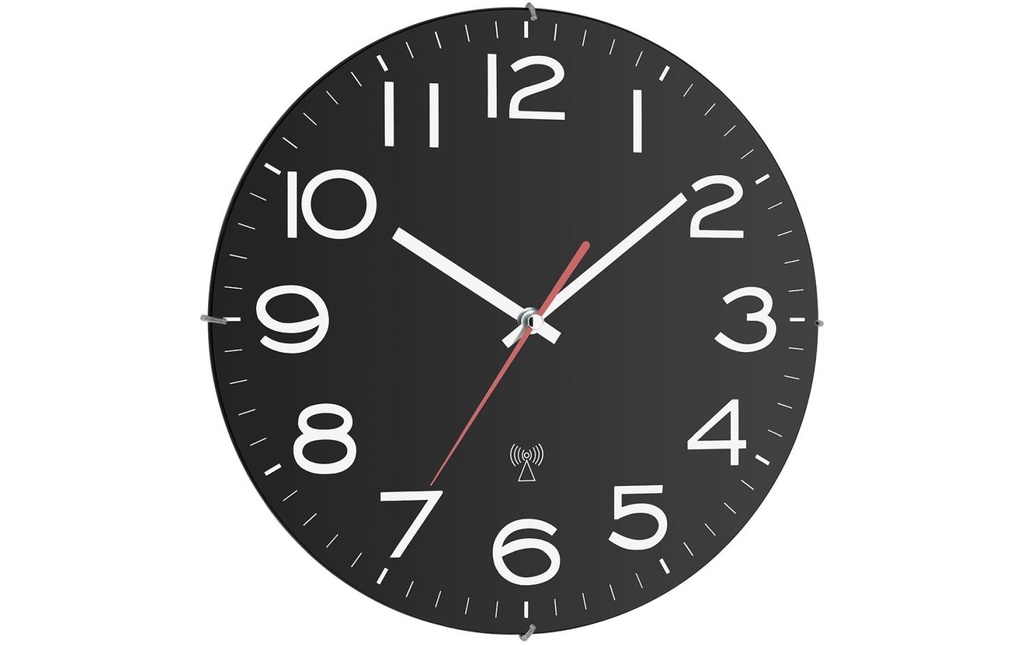 TFA Dostmann Horloge murale radio Noir, Ø 31 cm