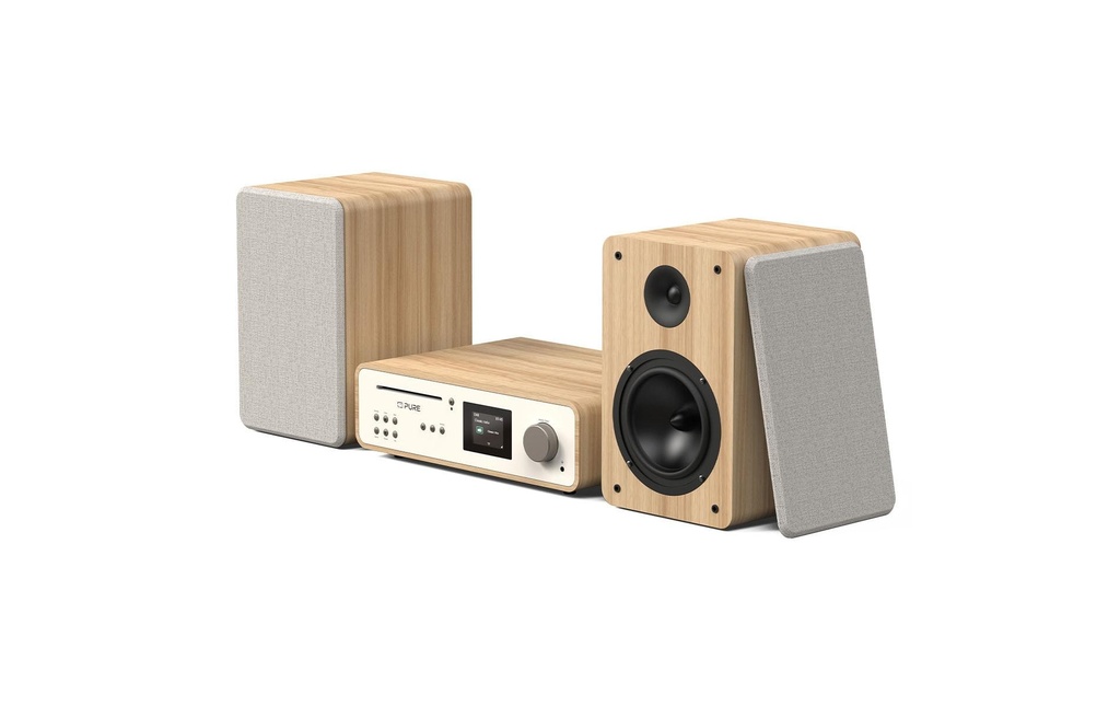 Pure Installation micro-HiFi Classic Stereo Chêne/Blanc