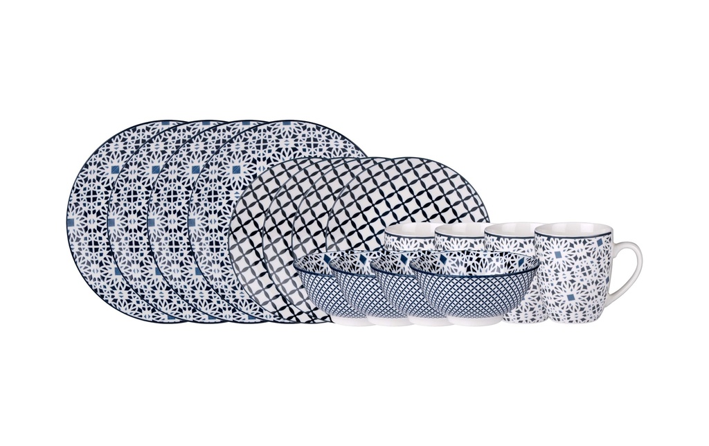 alpina Set de vaisselle avec motif 16 pièces