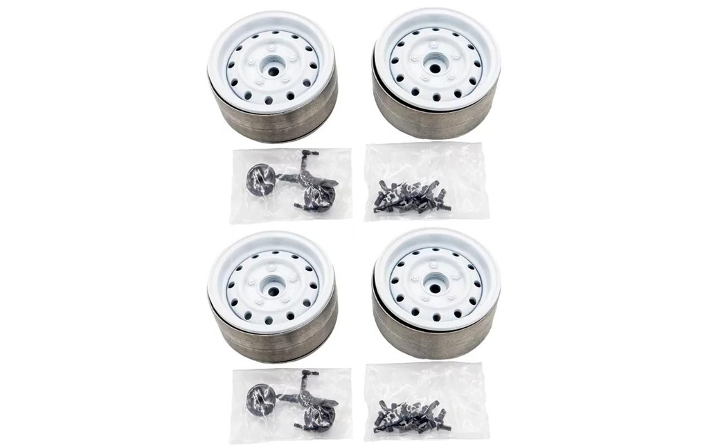 Hobbytech Jantes 1.9 Metal Beadlock Classic 1 Blanc, 4 pièces