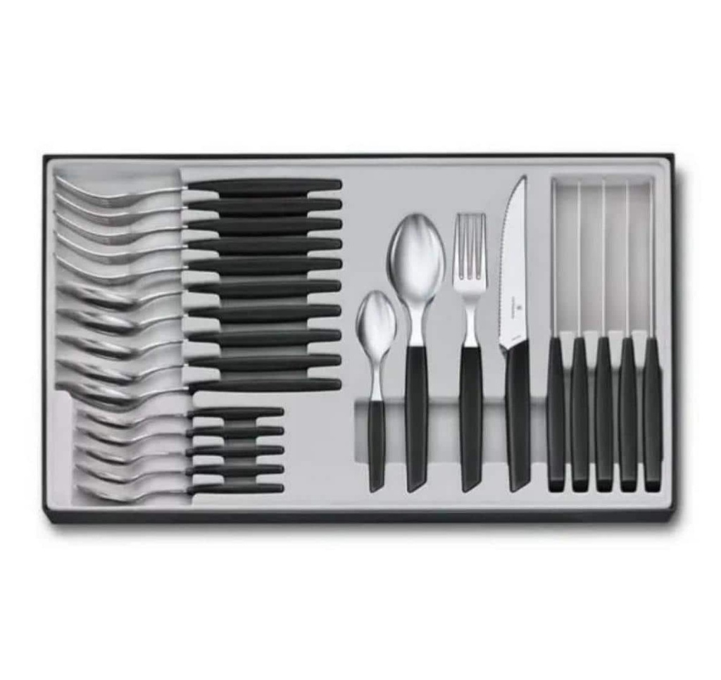 Victorinox Kits de couverts Swiss Modern 24-parties, Noir