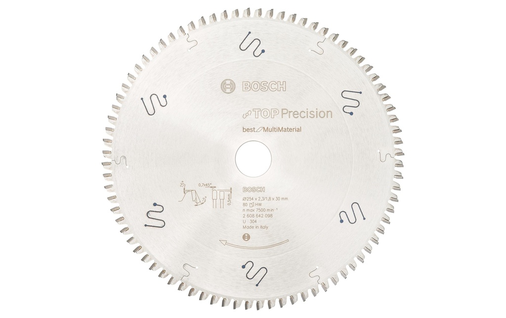 Bosch Professional Lame de scie circulaire Best Multi Material, 254 x 30 x 2.3 mm, Z 80