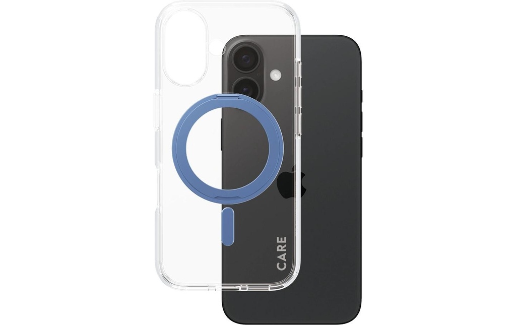 CARE Coque arrière Feature Kickstand iPhone 16 Bleu