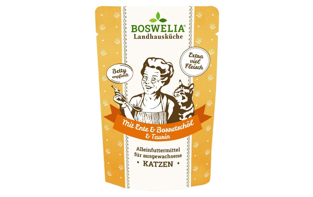 Betty's Landhausküche Alimentation humide Canard à l'huile de bourrache, 100 g