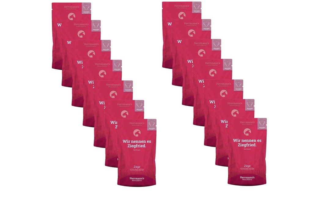 Herrmann's Alimentation humide Chèvre avec betteraves rouges et millet 14 x 150g