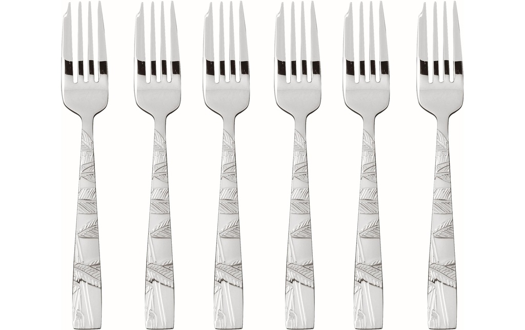 Sambonet Fourchette à gâteau Jungle 6 Pièce/s, Argenté