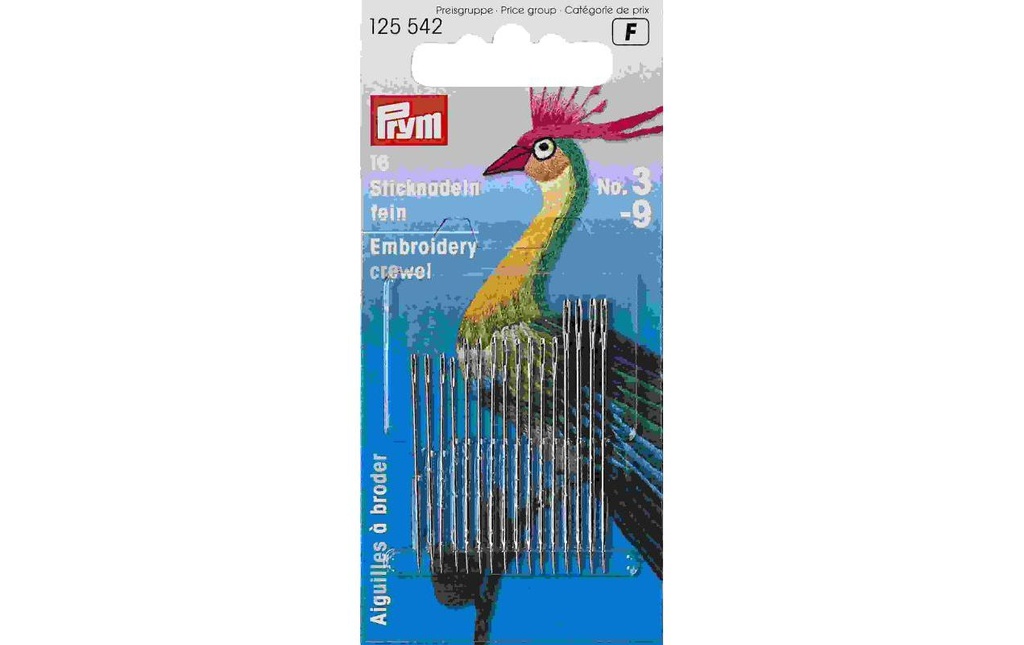 Prym Aiguille de broderie Argent, n° 3-9