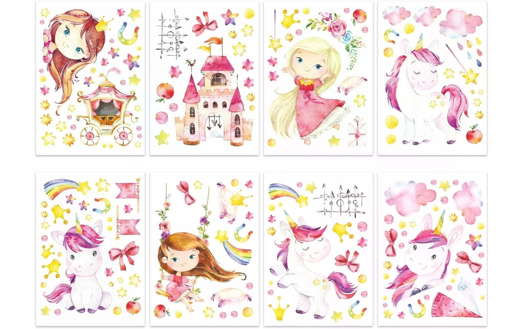 Papierdrachen Kit de tatouage mural Licorne