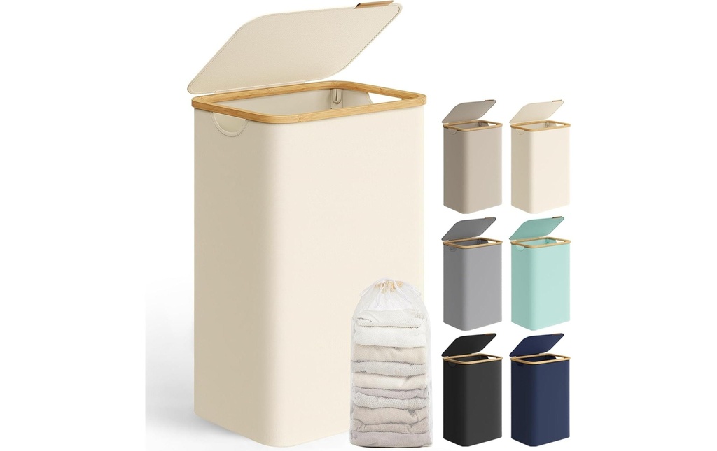 Songmics Corbeille à linge 90 l, Beige